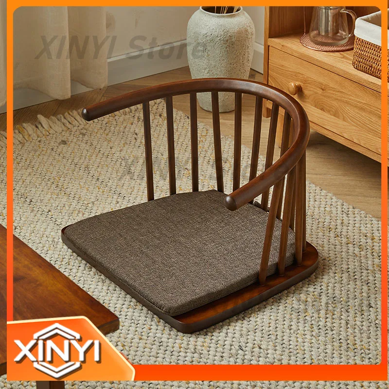 Legless Solid Wood Chairs for Tatami Mats Room Tables and Chairs Armchairs Bed Backrests Lazy Balconies Bay Window Seats
