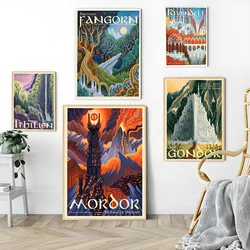 Ring Art PosterVintage Film Mordor Castle Lord Magic Movie Sticky Posters Vintage Room Bar Cafe Decor Nordic Home Decor