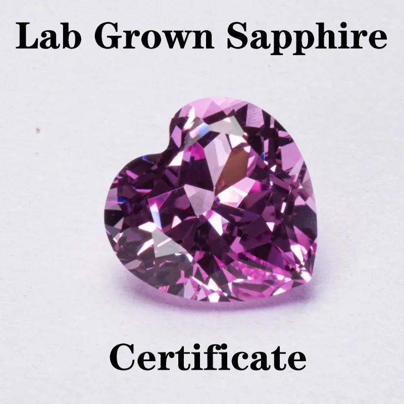 

Lab Grown Sapphire Heart Shape Pink Color VVS1 Charms Diy For Advanced Jewelry Making Materials Selectable AGL Certificate