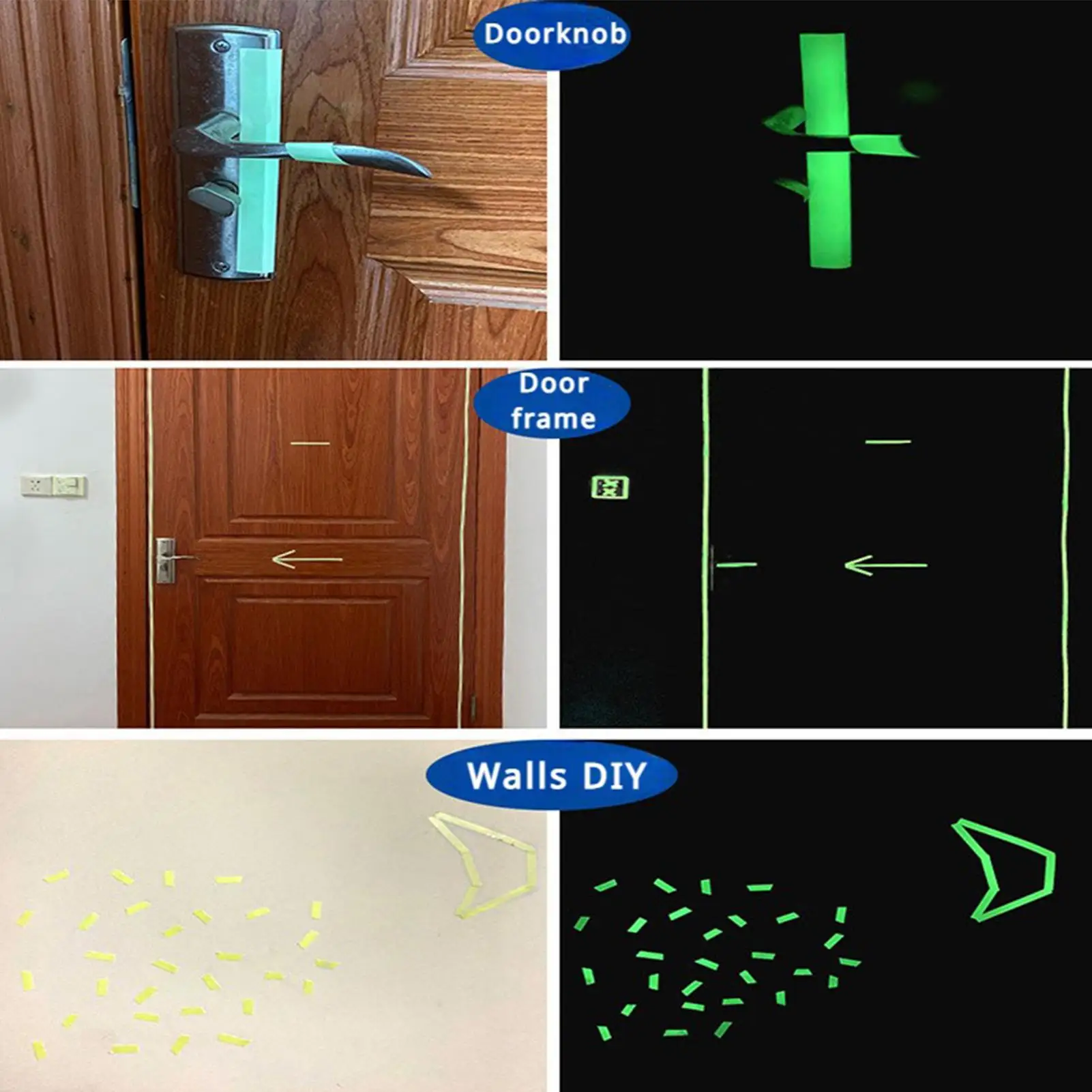 Fluorescent Night Glow The Dark Sticker Tape Safety Security Home Decoration Warning Adhesive Tape Safety Egress Markers