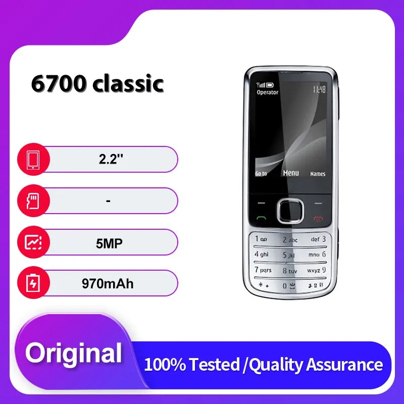 الأصلي مقفلة 6700C 6700 الكلاسيكية واحدة Sim GSM 900/1800 2G/3G الهاتف المحمول لوحة المفاتيح العربية الروسية المصنوعة في فنلندا