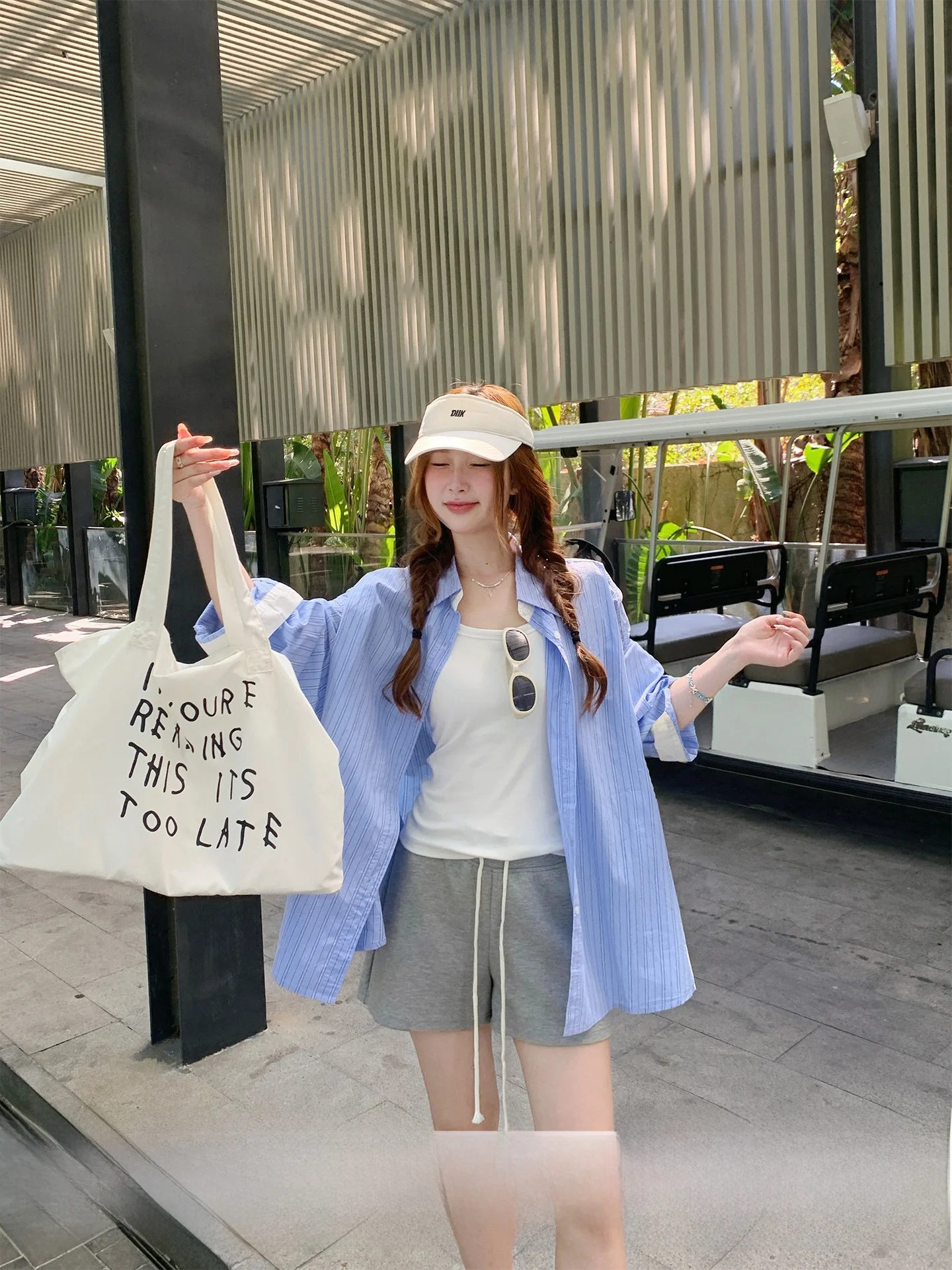 

Синяя корейская женская кофта-рубашка на весну-осень 2026 года, новая верхняя одежда в стиле Lazy Sle, укороченный топ, повседневное полосатое пальто с длинными рукавами