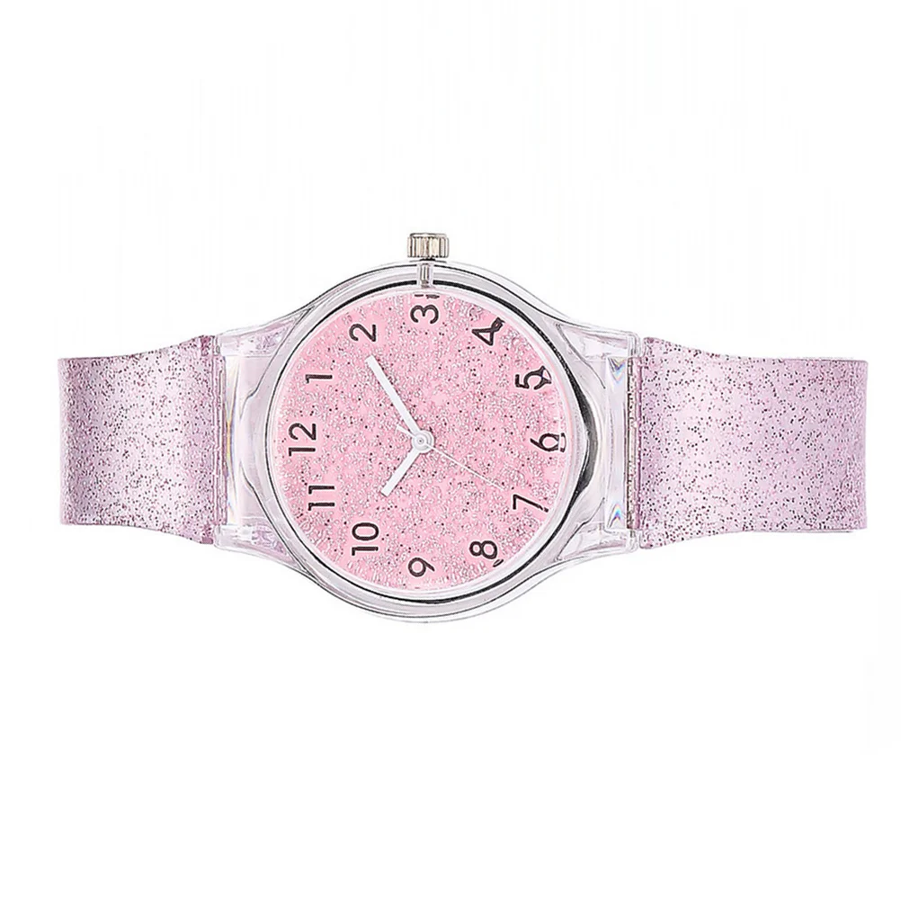 Creative Watch Pink Shining Quartz Timepiece with Cartoon Design Adjustable Strap for Birthday Christmas Present