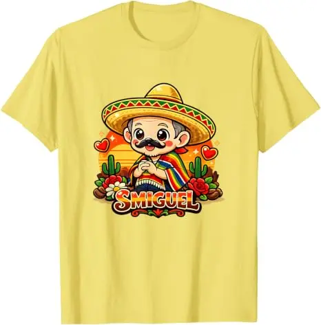 Smiguel Mexikanisches Sombrero T-Shirt Y2k Humor Lebendige Kunst Lustiges Mexikanisches Kultur-Mashup T-Shirt Niedliche Festival-Partykleidung Neuartiges Geschenk – Detail 12