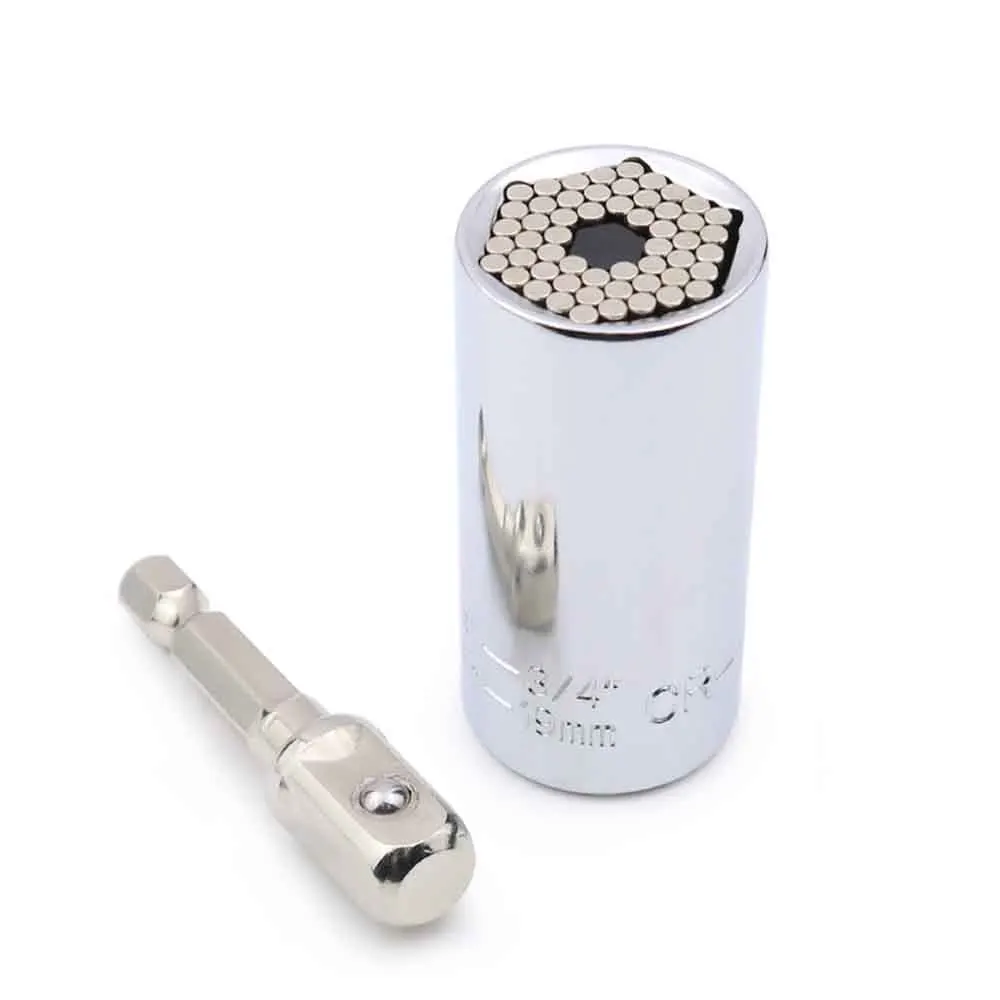 Universal Torque Wrench Power Drill Ratchet Bushing Spanner Key Magic Multi Hand Tools 7-19mm Head Set Socket Sleeve