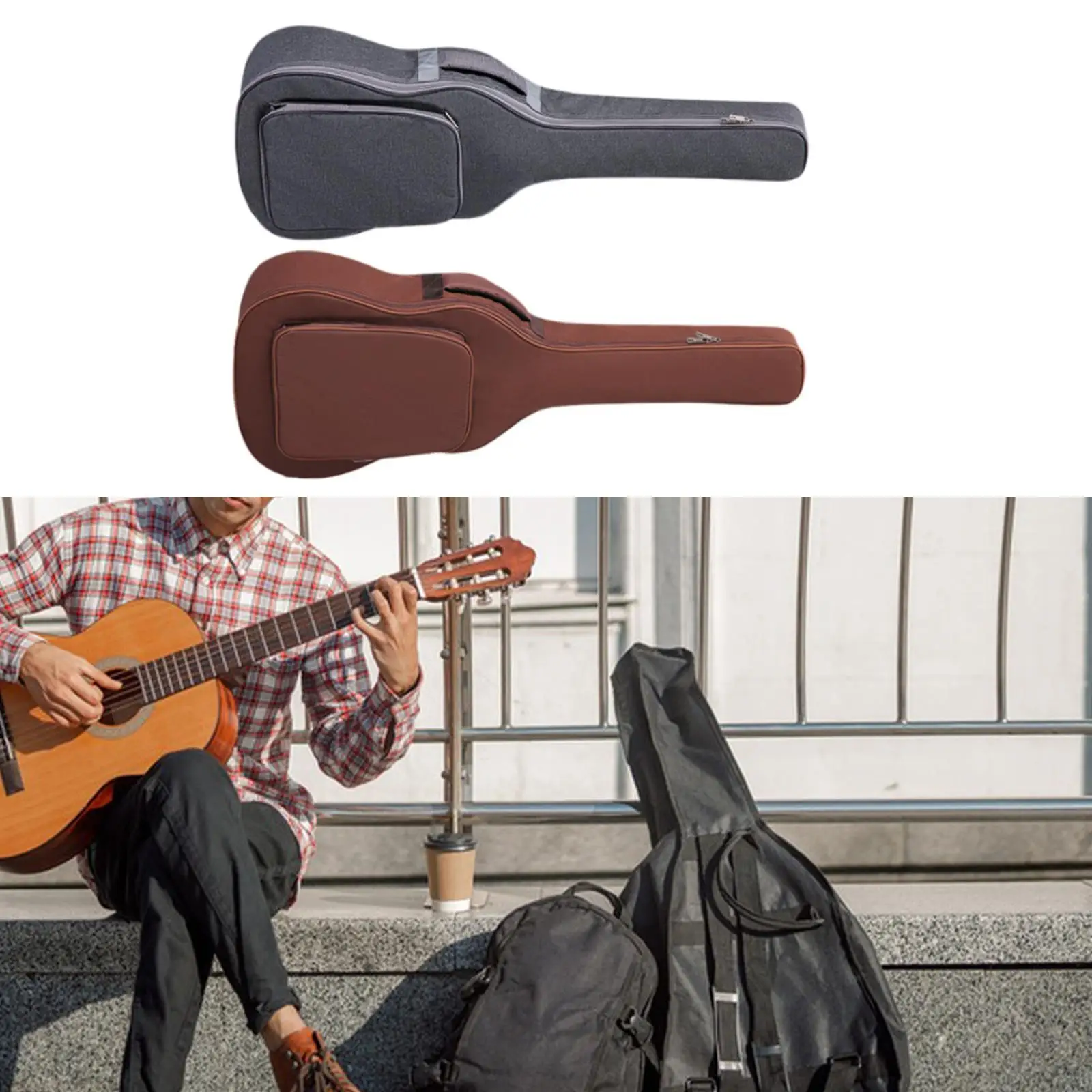Electric Guitar Bag Acoustic Guitar Gig Bag with Pocket Waterproof Dustproof Adjustable Shoulder Straps Acoustic Guitar Case view 4