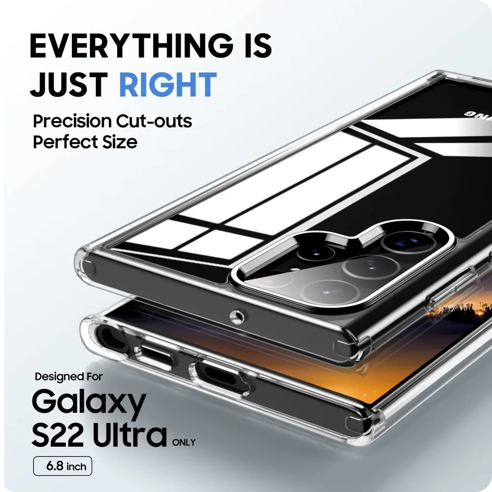 Crystal Clear Case for Samsung Galaxy S23 S22 S21 Plus Ultra FE Flexible Soft Frame + PC Hard Back Cover Crystal Protective Case image 4