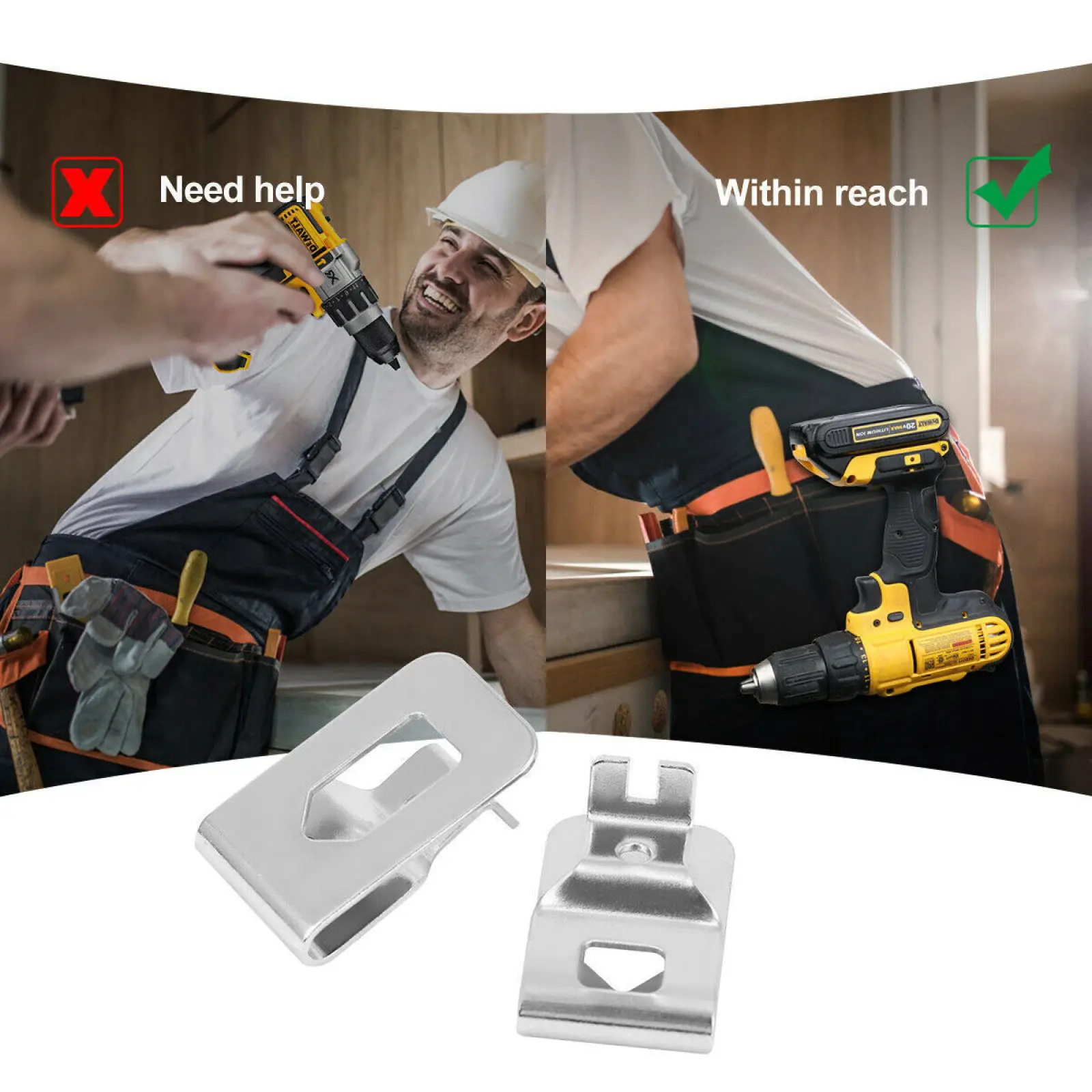 Ganci per clip da cintura con viti per accessori per supporto per trapano per avvitatore a percussione Ryobi /Ridgid Parte per utensile elettrico in acciaio inossidabile