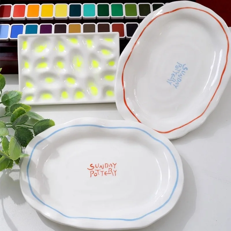 

Ins Стиль Нерегулярная высококачественная керамическая палитра Товары для творчества Акрил/водный цвет/масляная живопись Создание смешивания цветов Художественные инструменты