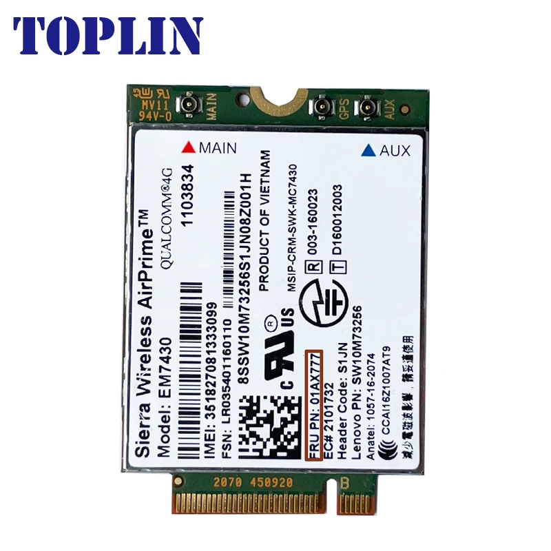New EM7430 M.2 4G Card Cat6 300Mbps 4G Module FRU 01AX777  For thinkpad X1 Tablet 3rd Gen Laptop