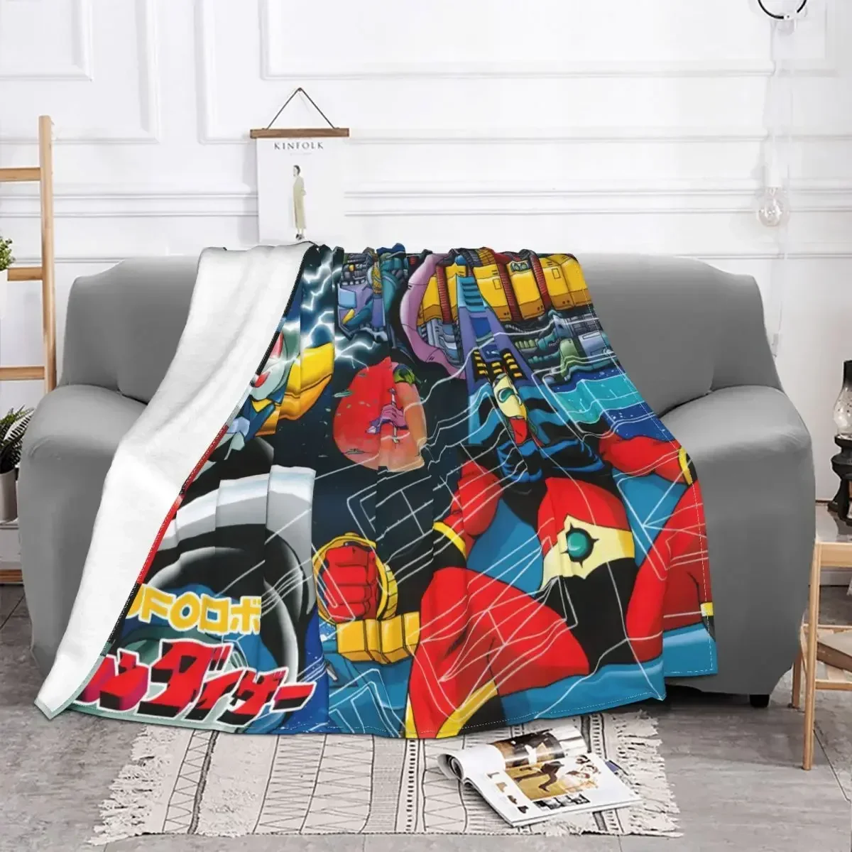 Goldorak Actarus Mazinger Z Blanket UFO Robot Grendizer Anime Flannel Funny Warm Throw Blankets for Bed Sofa Autumn/Winter