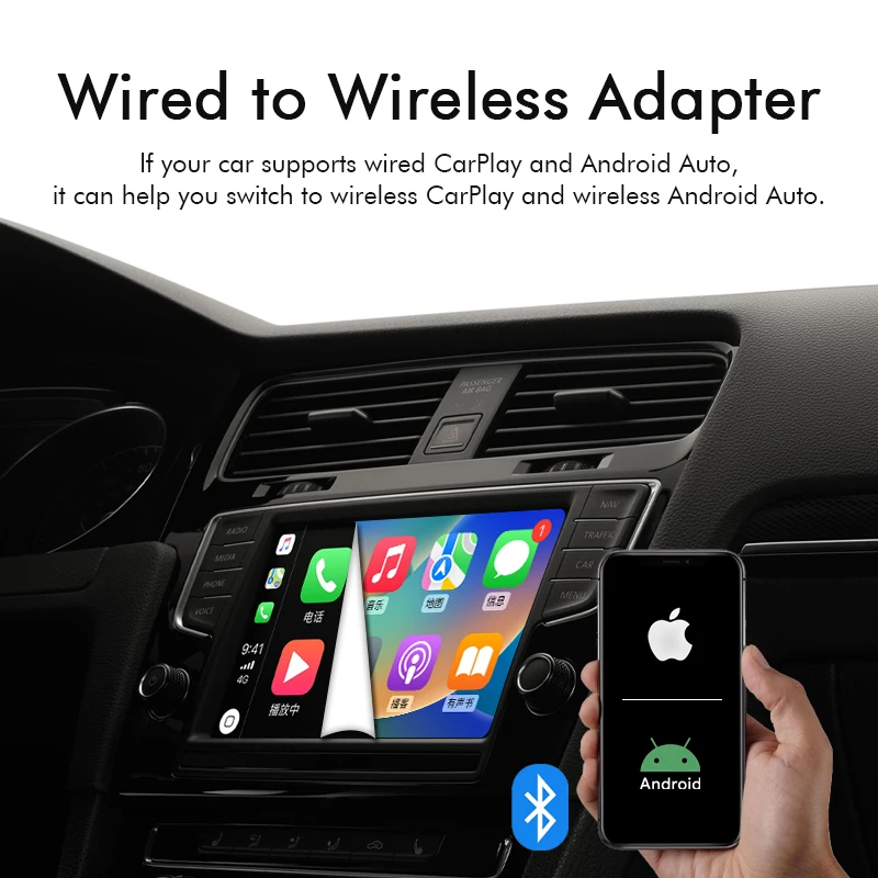 Mini Dongle Carplay y Auto Box con cable a adaptador CarPlay inalámbrico Plug And Play WiFi conexión rápida CarPlay inalámbrico Android Auto