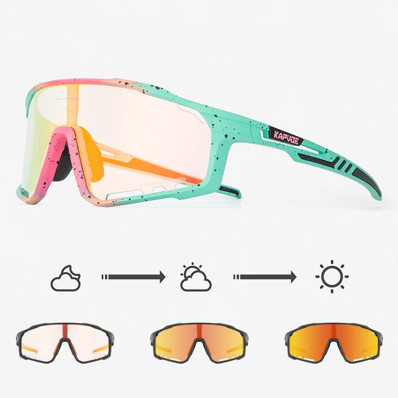 NONE Photochrome 2025, Radfahren Brille Männer Frauen Sport Laufsport Angeln Brillen MTB Rennrad Verfärbung Brille Fahrrad Sonnenbrille 5