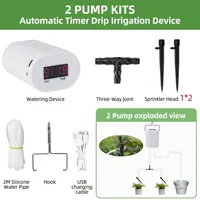 2/4/8/16 Head Automatic Watering Pump Controller Flowers Plants Sprinkler Drip Irrigation System Kit Timer for Potted Plants