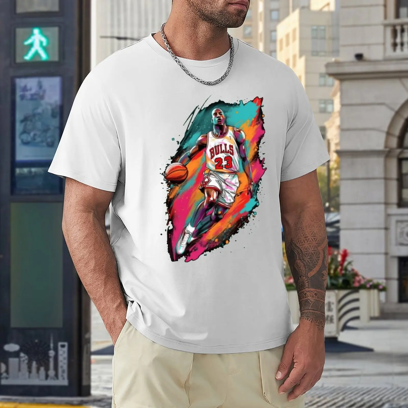 T-shirts Flying Michaeler And Jordans Chicago 23 Basketball Stars Bulls 39 Classic Campaign Fitness Eur Size High Quality