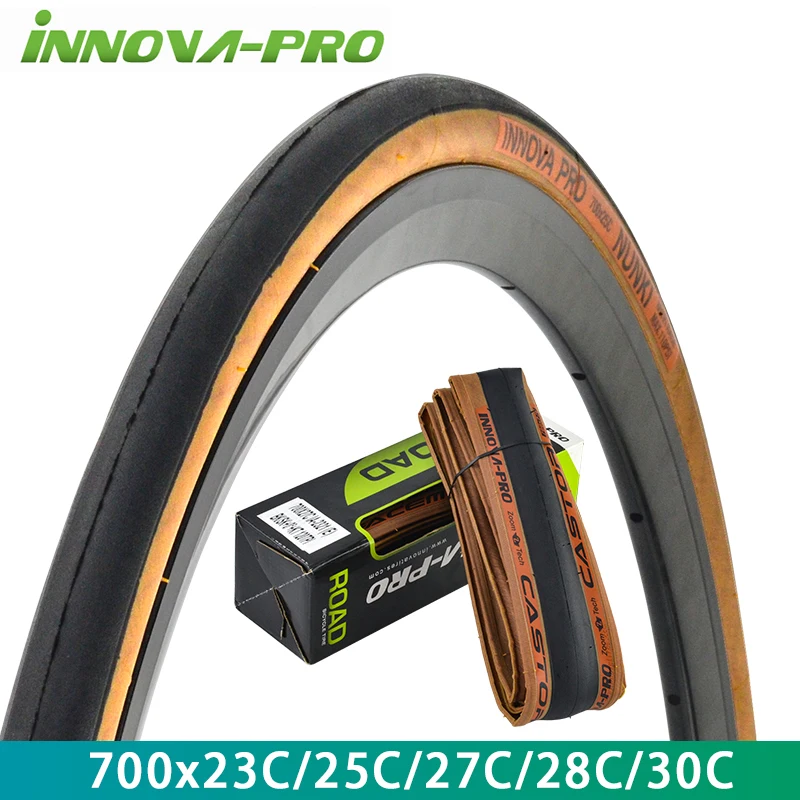 INNOVA 700C Retro Brown Edge Tire 700 x2 3C/25C/27C/28C/30C per Road Bike Travel Gravel Bicycle Out Tire 60/120TPI parti in bicicletta