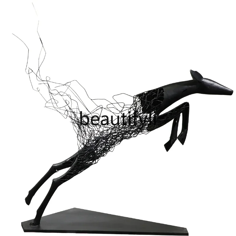 Modern abstract deer large floor-to-ceiling ornaments creative store sculpture craft decoration