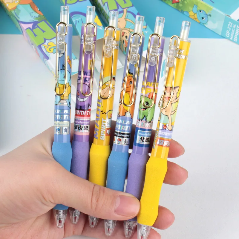 36pcs Elf Pokemon Gel Pen Cartoon Cute 0.5mm Black Press Sign Pen Independent Packaging Student Stationery Wholesale Kids Gifts