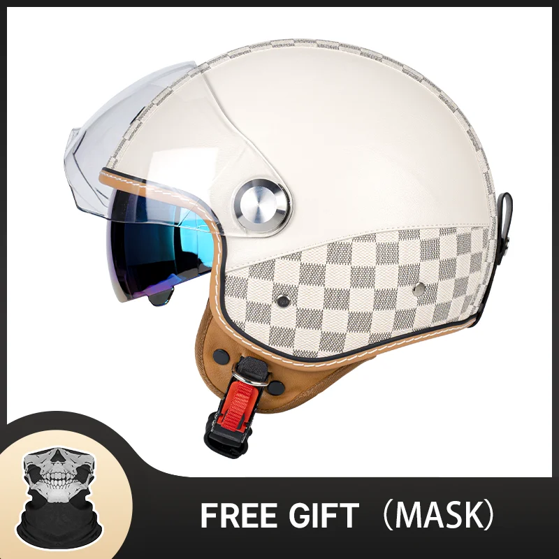 

Минималистичный мотоциклетный шлем с открытым лицом в стиле ретро 3/4 для мужчин и женщин с системой быстросъемного козырька для удобной очистки