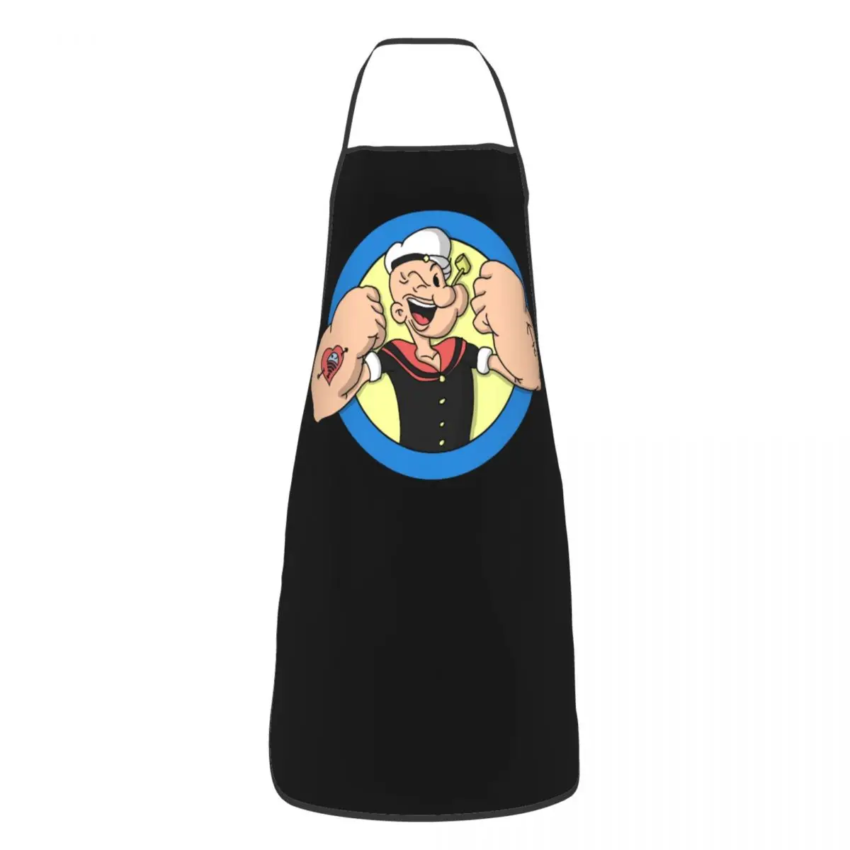 Unisex The Sailor Popeye Logo Bib Apron Adult Women Men Chef Tablier Cuisine for Kitchen Cooking Comics Cartoon Painting