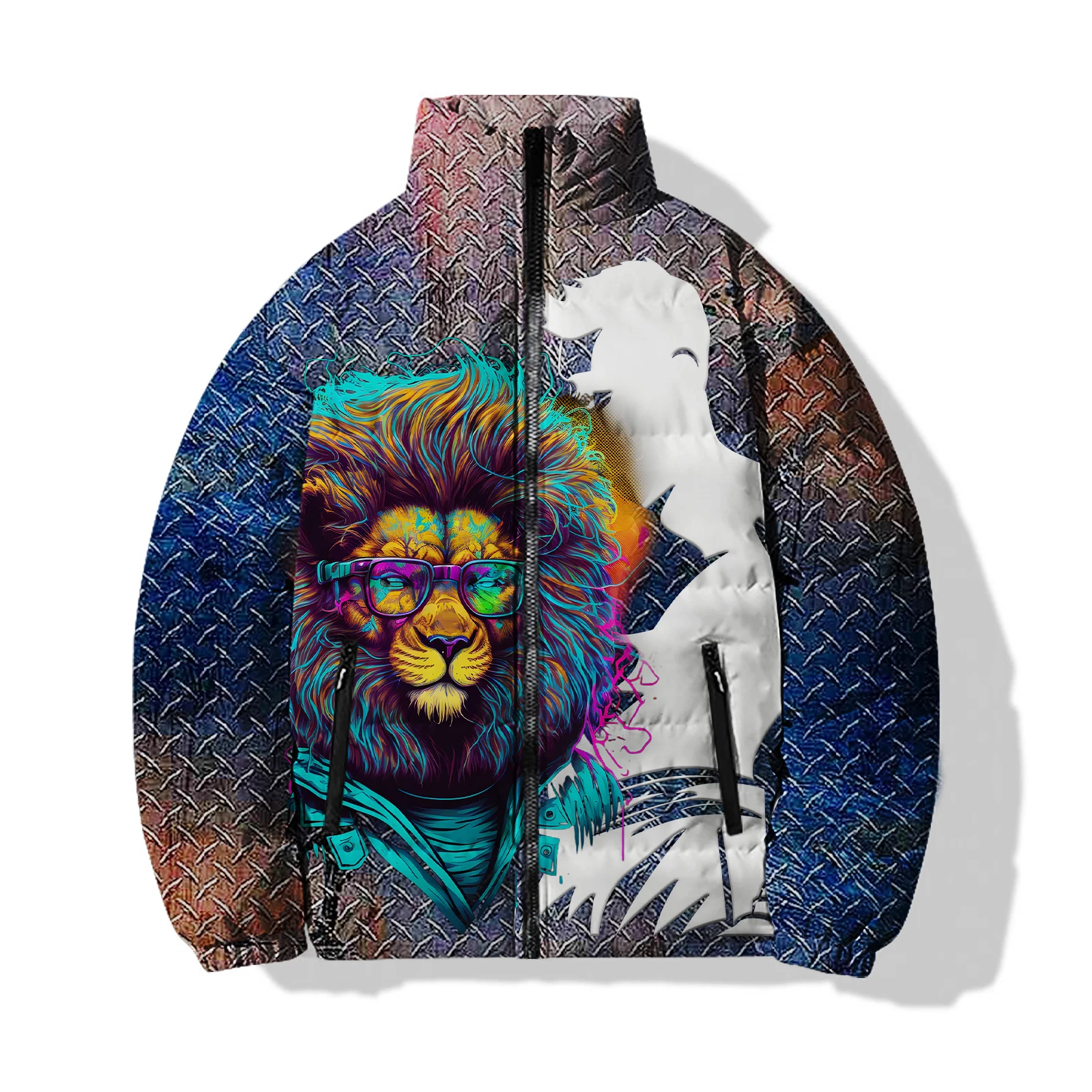 Butterfly Parkas Lion Men\'s Cold Coat for Winter Men\'s Jackets 2024 Cool Unique Cat Animal Style Winter Coats Man Fashion Warmth