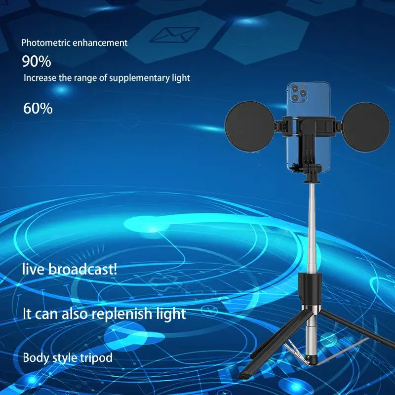 عصا سيلفي من سبائك الألومنيوم ، عمود متعدد الوظائف ، بث مباشر متنقل ، حامل ثلاثي القوائم ، مدمج ، بلوتوث ، 1.75 متر