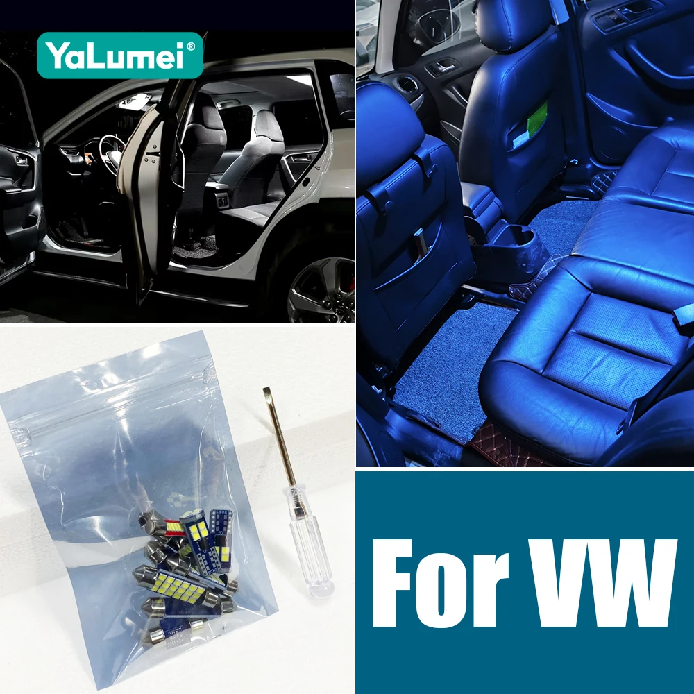 For Volkswagen VW GOLF 4 5 6 7 MK7 Passat B5 B6 B7 B8 POLO 9N 9N3 6R 6C Scirocco R Tiguan MK1 Car LED Interior Light Accessories