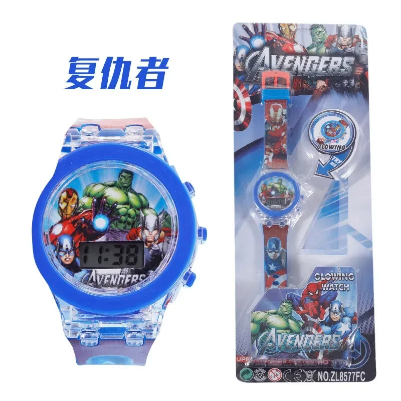 Hot Disney Lichtgevende Horloge Mickey Minnie Toy Watch Kinderen Cartoon Horloge Student Elektronische Prestatie Goederen Creatief Geschenk