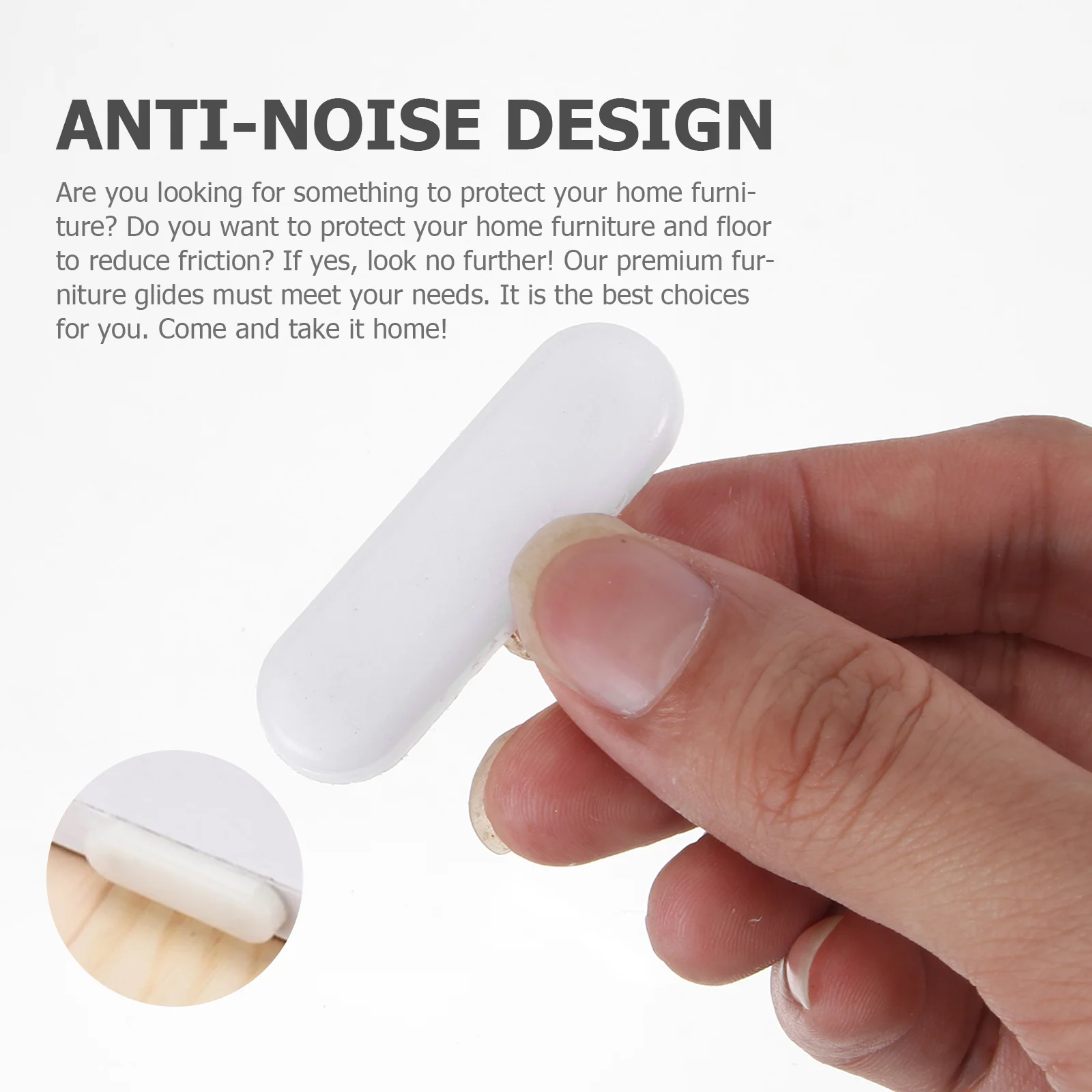 100Pcs Chair Foot Nails Furniture Glide Protective Pads Noise Proof Hardwood Vinyl Cement Floors Chair Foot Nail