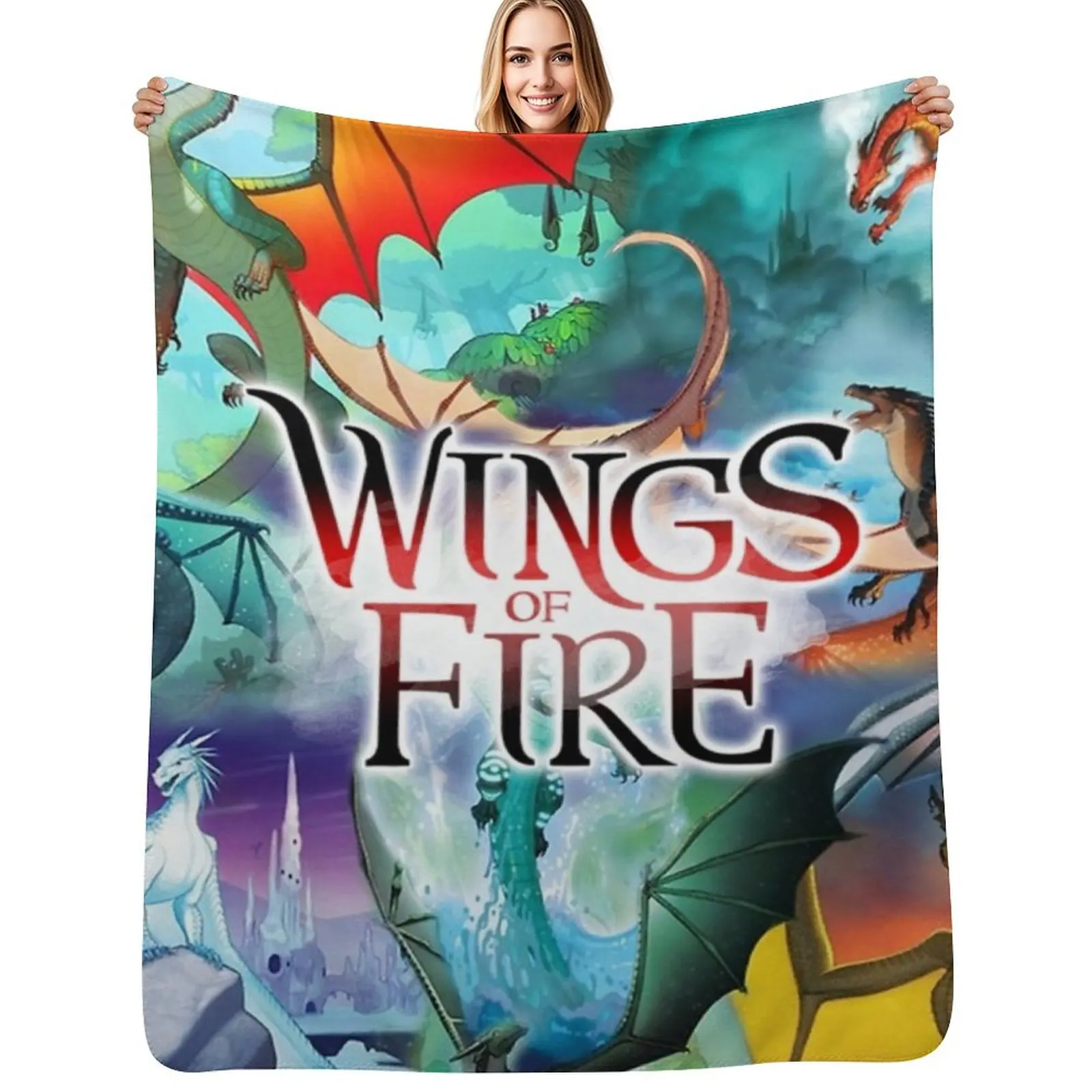 

Wing of fire all dragon Throw Blanket Hairy Thermal valentine gift ideas Bed linens Blankets