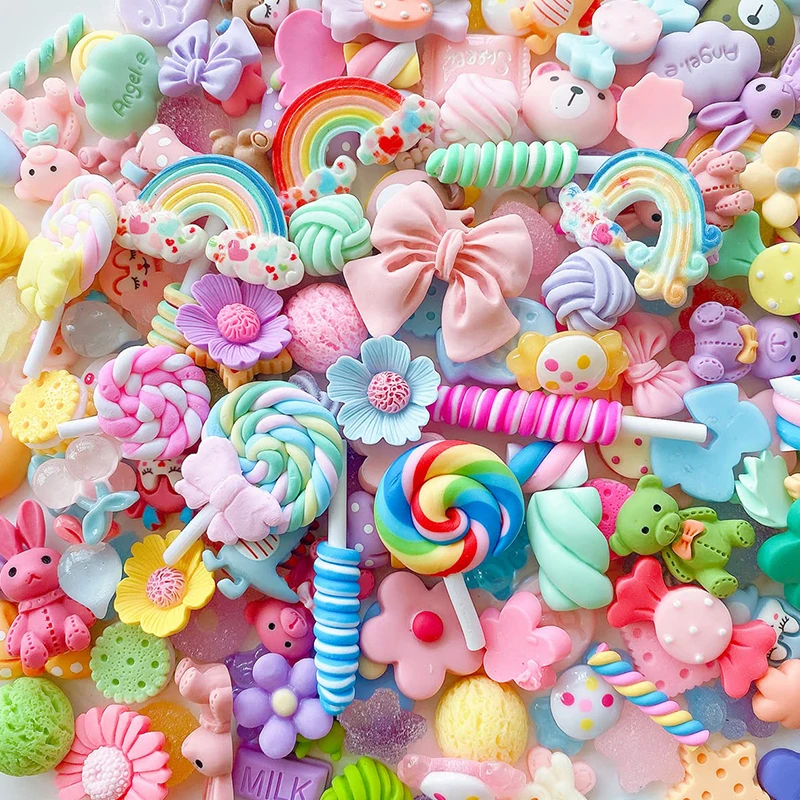 10/30 Pcs Scrapbooking Cute Set, Bulk Mixed Resin Flatback Animal Ornament Supplies for DIY Craft Making DIY cell phone case