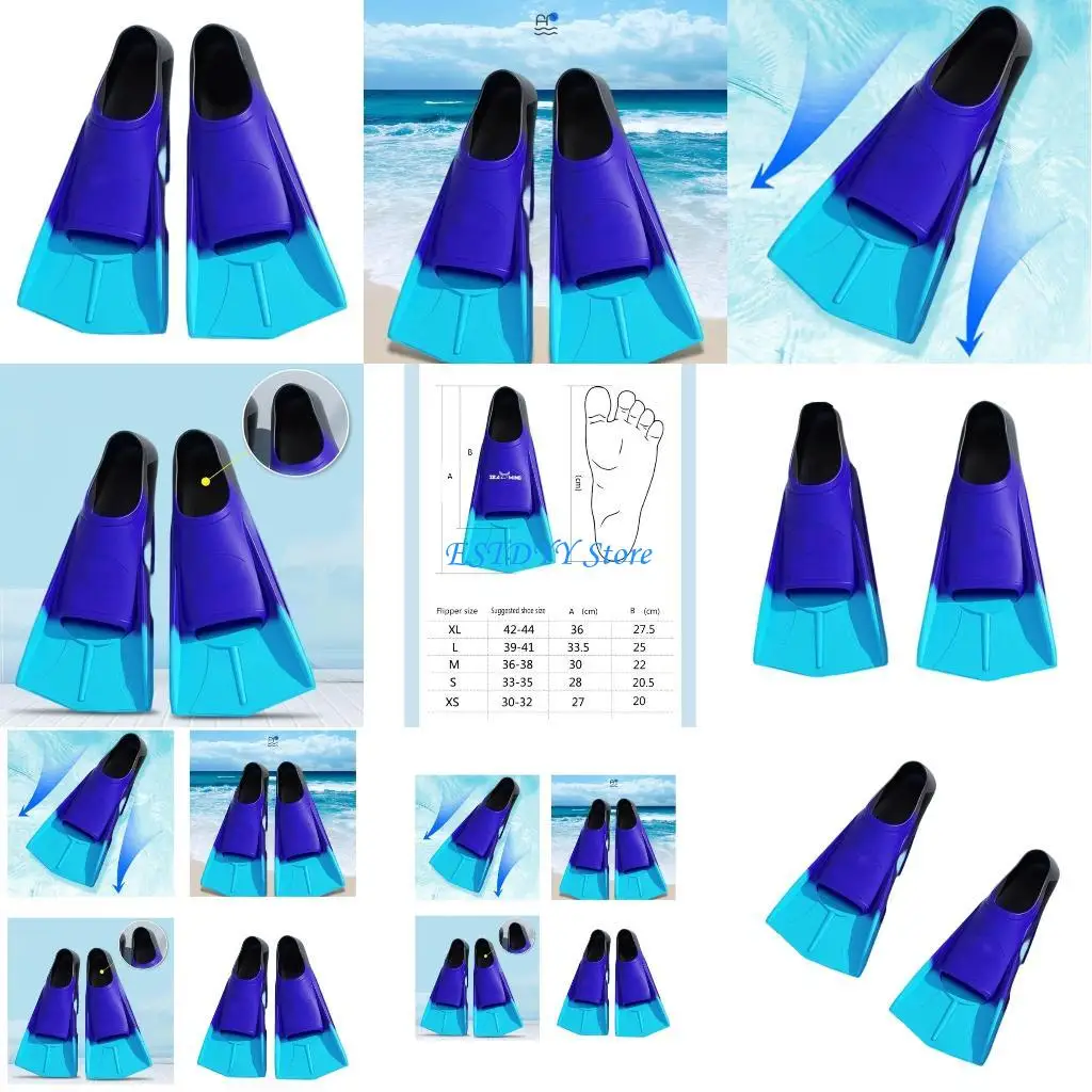 

G6DE Light weight Swim Training Fins Silicone Swimming Fins Travel Size Flippers Short Snorkeling Fins for Lap Swimming Pool