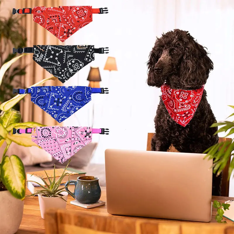 Adjustable Pet Puppy Cat Scarf For Cat Small Medium Large Dogs Bandana Collar Birthday Party Dress Up Pet Accessories  애견미용받침대