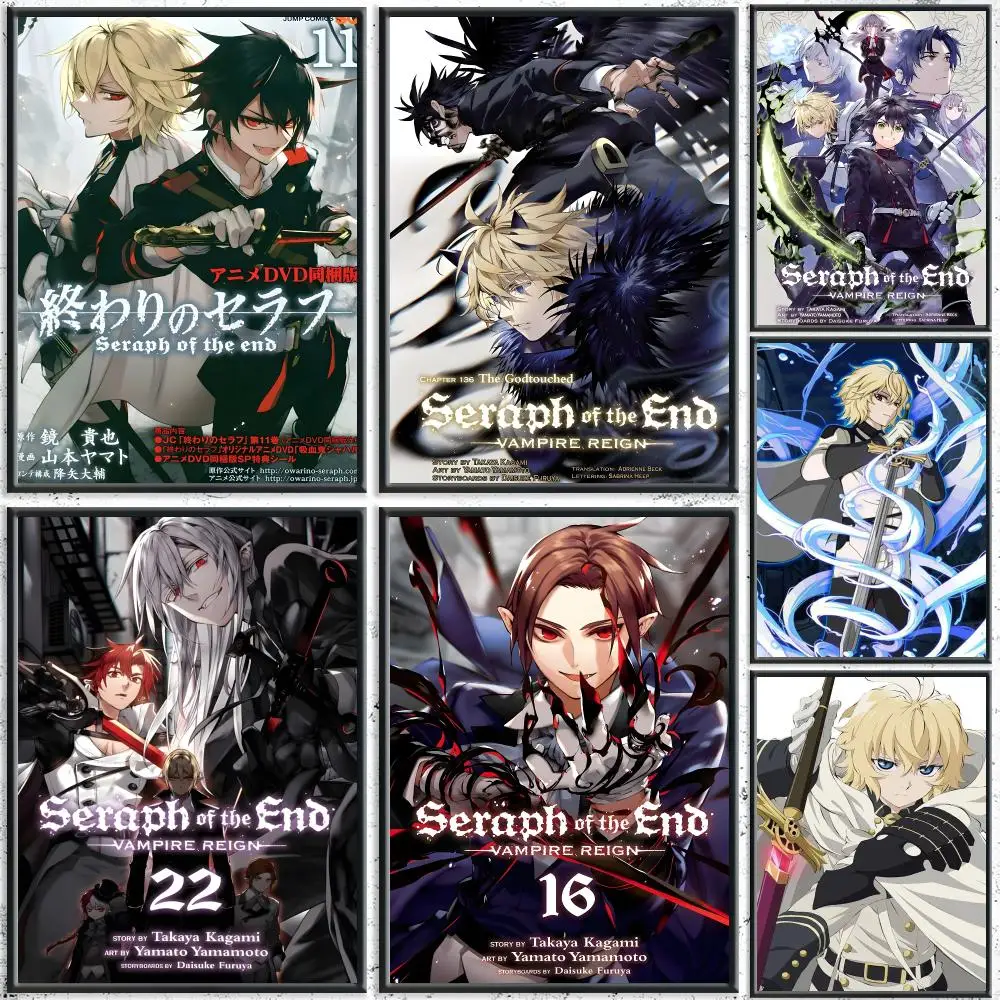 Gothic Anime S-Seraph of the EndS Poster HD Self-Adhesive No Residue After Removal Ideal for All Kinds of Wall Decor