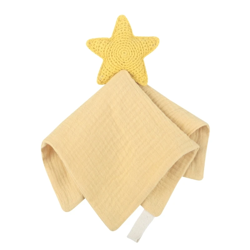 Baby Infant Animal Soothe Appease Towel Lovely Knitted Star Decor Appease