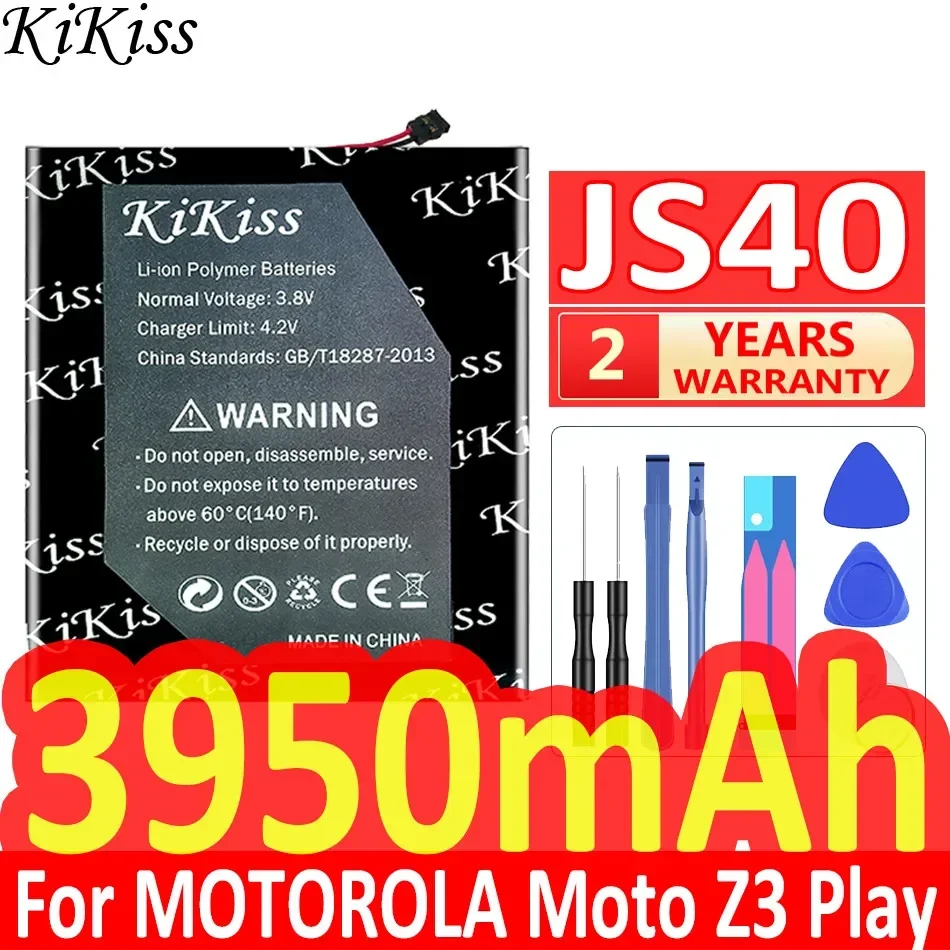 

KiKiss для MOTOROLA 3950 мАч JS40 JS 40, перезаряжаемая батарея для Moto Z3 Play Z3Play