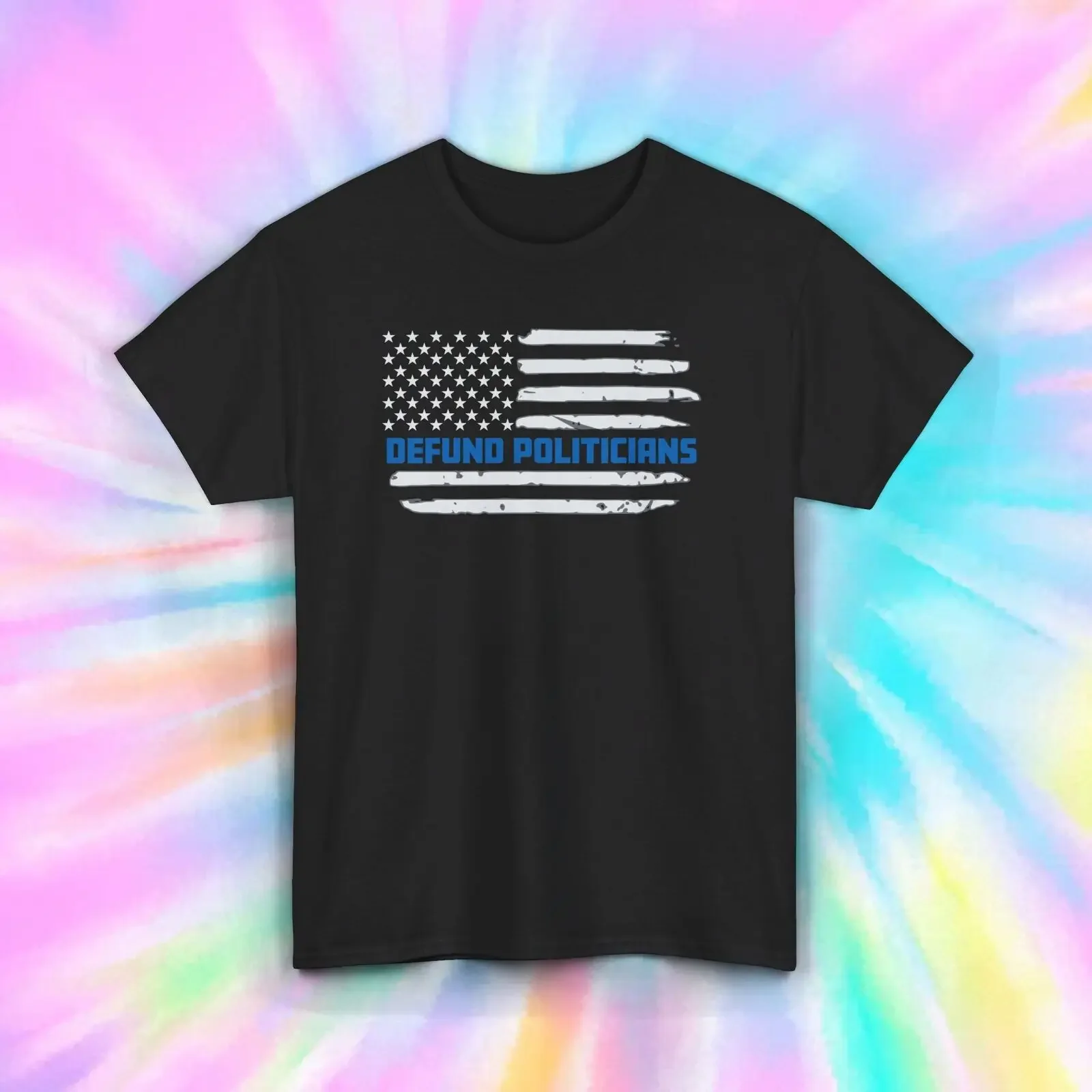 T-shirt drapeau des politiciens Defund |   Soutenez la chemise bleue |   Cadeau patriotique des États-Unis