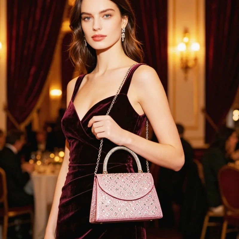 2026 New Dinner Bag Party Banquet Tote Bag High-end Diamond-encrusted Women's Bag