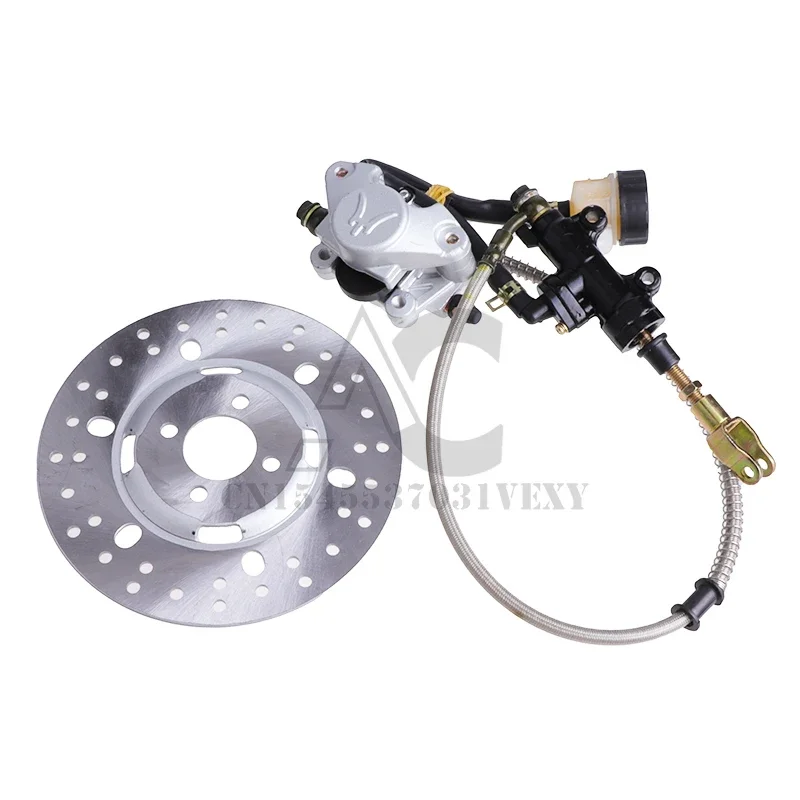 Motorcycle Rear Disc Brake Assembly Caliper Cylinder for Dirt Pit Bike ATV Gokart 110cc 125cc 200cc 250cc Quad Brake Pads