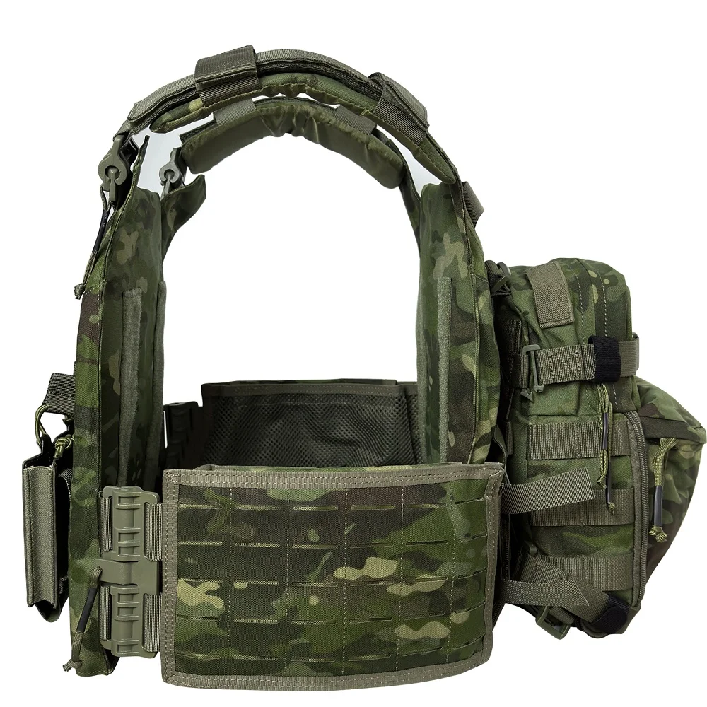 ZH011000D Nylon Quick Release adjustable laser cutting vest with Hydration Backpack and triple magazine pouch Tatcial combat set