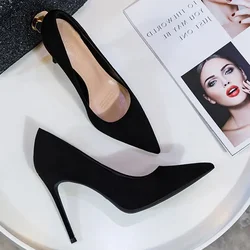 Heels Frauen Schuhe Trend Pumps Stiletto Ferse spitzen Zehen elegante sexy Kleid Party Designer schwarze Slipper Büro plus Größe 43