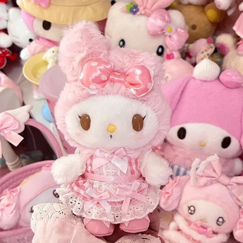 Carino fragola cameriera pizzo bocca a pois mia melodia peluche Sanrio bacca bianca melodia peluche portamonete portafoglio regalo cuore femminile