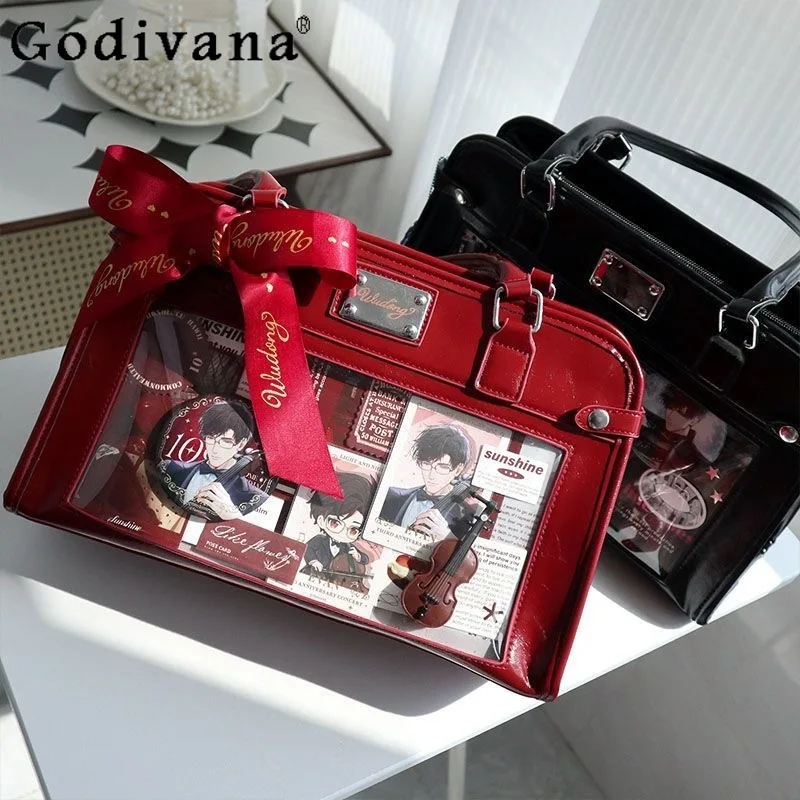 

College Style Japanese Original Sweet Girl Transparent Pain Bag Small Capacity Comic JK Pain Bag Lolita Crossbody Shoulder Bag