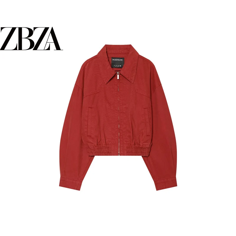 Casual Style Short Jacket Women's Fashionable Versatile Flip Collar Silhouette Commute Style Polyester Fiber Spring Season