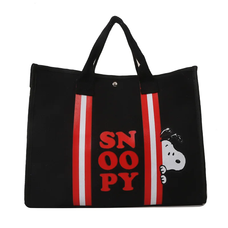 Snoopy Vrouwen Canvas Draagtas Meisje Cartoon Snoopy Print Grote Capaciteit Handtas Student Multifunctionele Schoudertas Esthetische Tassen