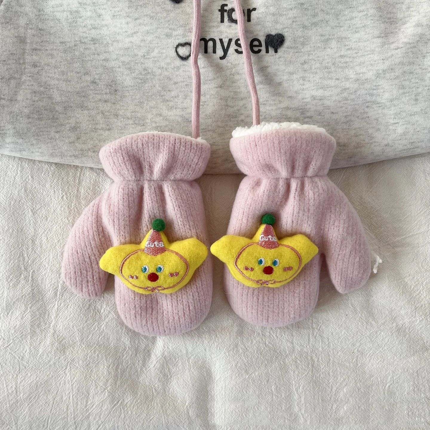 قفازات شتوية للأطفال من الصوف الحراري الدافئ قفازات حيوانات كرتونية لطيفة قفازات مضادة للانزلاق لعمر 2-6 سنوات