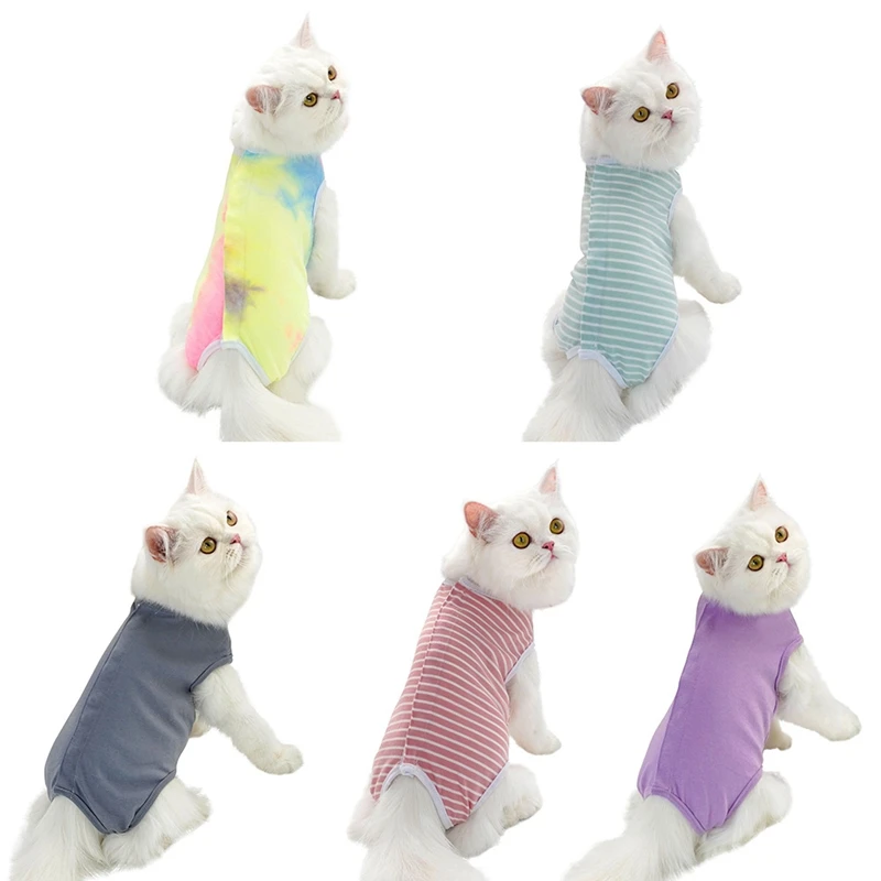 Anti-lick Cat Recovery Clothing After Surgery Cat Weaning Suit for Small Dogs Cats Jumpsuit Breathable Pet Care Clothes