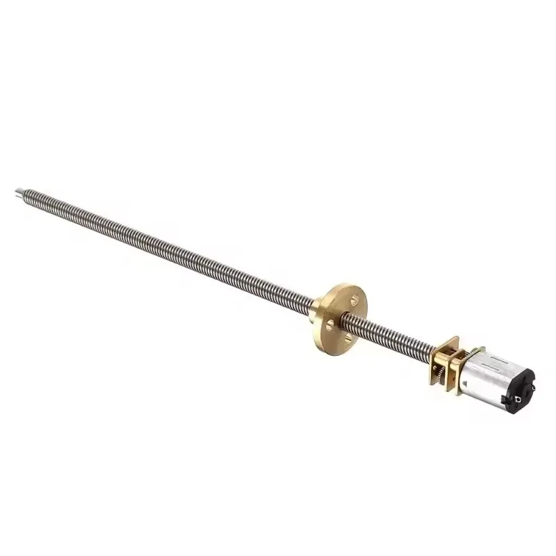 N20 Quality Guide Dc Gear Motor 3V6V12V Stainless Steel Fast Thread Flange Shaft T5 DIY Lift Platform Conveyor Belt 4MM Thread
