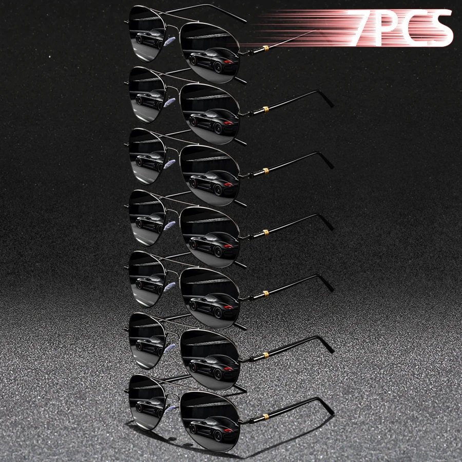 

7 шт. модные солнцезащитные очки UV400 для мужчин и женщин для вождения и пешего туризма, красочные модные легкие уличные очки