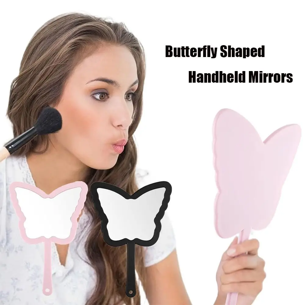 with Handle Butterfly Shaped Handheld Mirrors Butterfly Eye Catching Design Cosmetic Hand Mirror Reliable and Durable